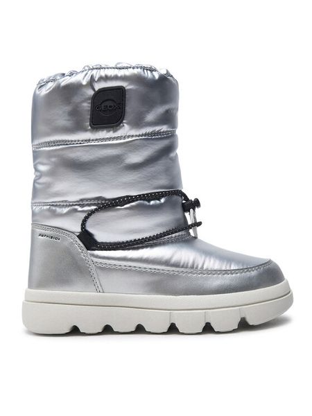 Geox Śniegowce J46HWB 0LVNF C1007 S Szary. Szare buty zimowe dziewczęce Geox, bez wzorów, ze skóry, bez zapięcia. Za 269.99 zł.