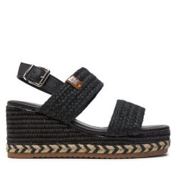 Espadryle Refresh. Czarne sandały damskie Refresh, bez wzorów, bez obcasa, bez zapięcia. Za 159.99 zł.