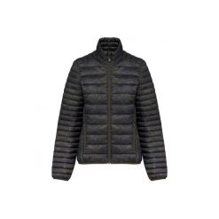 Damska lekka kurtka puchowa Kariban. Brązowe kurtki damskie KARIBAN, bez wzorów, z puchu, bez kaptura. W wyprzedaży za 273.30 zł.