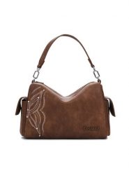 Desigual Torebka Habana 25SAXPAD Brązowy. Brązowe torebki do ręki damskie Desigual, bez wzorów, ze skóry, bez dodatków. Za 249.99 zł.