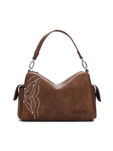 Desigual Torebka Habana 25SAXPAD Brązowy. Brązowe torebki do ręki damskie Desigual, bez wzorów, ze skóry, bez dodatków. Za 249.99 zł.
