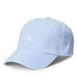 Czapka z daszkiem Polo Ralph Lauren. Niebieskie czapki i kapelusze męskie Polo Ralph Lauren, bez wzorów. Za 269.99 zł.