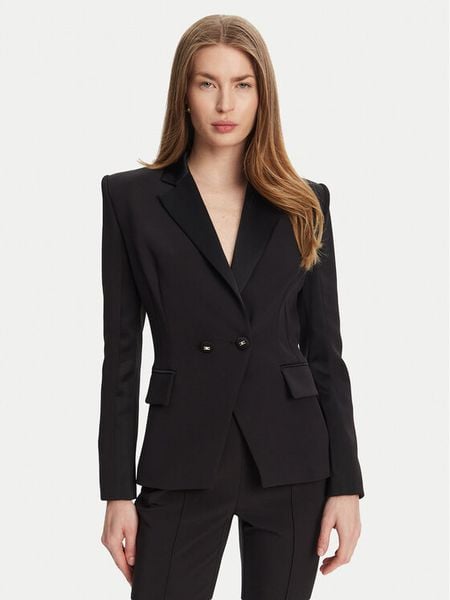 Elisabetta Franchi Marynarka GI-149-51E2 Czarny Regular Fit. Czarne żakiety damskie Elisabetta Franchi, bez wzorów, z syntetyku. Za 1,779.00 zł.