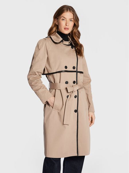 Bruuns Bazaar Trencz Portland Mina BBW2996 Beżowy Regular Fit. Brązowe płaszcze damskie Bruuns Bazaar, bez wzorów, z bawełny, bez kaptura. Za 729.99 zł.