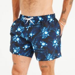 Spodenki surfingowe męskie Olaian 100 15" Hibiscus. Czarne kąpielówki męskie OLAIAN, l, bez wzorów, z materiału. Za 49.99 zł.