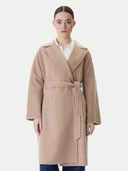 Weekend Max Mara Płaszcz wełniany Civada 2615011011 Beżowy Regular Fit. Brązowe płaszcze damskie Weekend Max Mara, na zimę, bez wzorów, z wełny, bez kaptura. Za 2,689.00 zł.