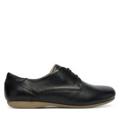 Półbuty Josef Seibel. Czarne półbuty damskie Josef Seibel, bez wzorów, bez obcasa, na płaskiej podeszwie, bez zapięcia. Za 409.99 zł.