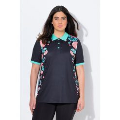 Damskie Koszulka polo funkcyjna kołnierz polo rękaw 1/2. Czarne koszulki sportowe damskie Ulla Popken, plus size, bez wzorów, z elastanu, bez kołnierzyka, bez ramiączek. Za 223.99 zł.