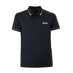 Koszulka Polo męska BOSS Paul Pro BLU slim fit granatowa (50506203-403B). Niebieskie koszulki polo męskie Boss, m, bez wzorów, bez kołnierzyka, bez ramiączek. Za 279.00 zł.