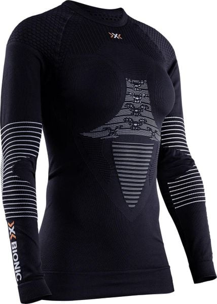 Czarna bluza transmisyjna damska X-Bionic Energizer 4.0. Czarne bluzy damskie X Bionic, l, bez wzorów, z materiału, bez kaptura, do biegania. Za 395.00 zł.