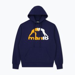 Bluza męska MANTO Logo Hoody. Niebieskie bluzy sportowe męskie Manto, m, bez wzorów, z bawełny, bez kaptura, na fitness i siłownię. Za 269.99 zł.
