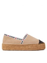 LOVE MOSCHINO Espadryle JA10553G0IIG0131 Beżowy. Brązowe espadryle damskie Love Moschino, bez wzorów, ze skóry, bez obcasa, bez zapięcia. Za 809.99 zł.