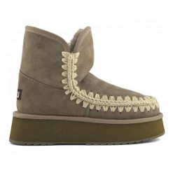 MOU Platform boot suede Śniegowce damskie. Szare śniegowce i trapery damskie Mou, z wełny. W wyprzedaży za 855.99 zł.