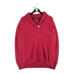 Damski czerwony sweter. Czerwone swetry damskie Ralph Lauren, l, bez wzorów, z materiału, eleganckie, bez kołnierzyka, bez ramiączek, długie, bez kaptura. Za 85.16 zł.