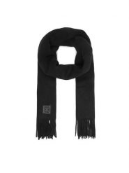 Calvin Klein Szalik Emblem LV04D8060G Czarny. Czarne czapki i kapelusze damskie Calvin Klein, bez wzorów, z wełny. Za 349.99 zł.