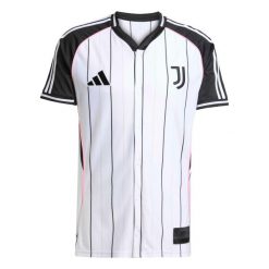 Koszulka kibica baseballowego US Juventus Turyn 2025/26. Białe koszulki sportowe męskie Adidas, bez wzorów, bez kołnierzyka, bez ramiączek, do piłki nożnej. Za 351.56 zł.