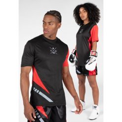 Hornell Koszulka - Czarny/Czerwony. Czarne koszulki sportowe męskie GORILLA WEAR, xs, bez wzorów, z poliesteru, bez kołnierzyka, bez ramiączek, na fitness i siłownię. Za 162.00 zł.