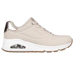 Buty Skechers Damskie Sneakersy Uno-Shimmer Away Beżowe. Czerwone obuwie sportowe damskie Skechers, bez wzorów, z materiału, trekkingowe, Skechers Sport. W wyprzedaży za 330.40 zł.
