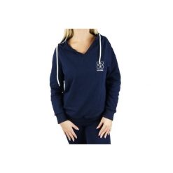 Bluza dresowa sportowa damska GymHero Hoodie NAVY-RACE. Niebieskie bluzy damskie Gym Hero, bez wzorów, z bawełny, z kapturem. Za 99.99 zł.