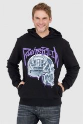 PHILIPP PLEIN Czarna bluza męska z kapturem skull. Czarne bluzy męskie Philipp Plein, l, bez wzorów, z kapturem. W wyprzedaży za 2,199.99 zł.