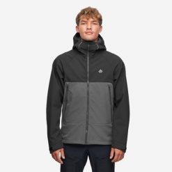 Kurtka męska softshell Alpinus Pelat. Czarne kurtki męskie Alpinus, m, bez wzorów, z softshellu, bez kaptura. Za 399.00 zł.