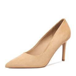 Szpilki JENNY. Brązowe szpilki damskie Jenny, bez wzorów, bez obcasa, bez zapięcia. Za 119.99 zł.