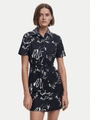 Desigual Sukienka koszulowa 25SWVW38 Czarny Regular Fit. Czarne sukienki damskie Desigual, l, bez wzorów, z bawełny, bez kołnierzyka, bez ramiączek, koszulowe. Za 289.99 zł.