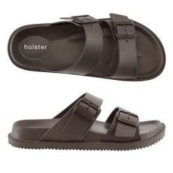 Sandały damskie Holster Soleseeker. Brązowe klapki damskie HOLSTER, bez wzorów, bez obcasa. Za 312.00 zł.