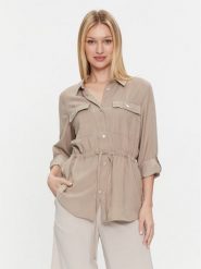 ONLY Koszula Aris 15310852 Beżowy Regular Fit. Brązowe bluzki damskie Only, m, bez wzorów, z wiskozy, bez kołnierzyka, bez ramiączek. Za 119.99 zł.