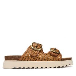 Klapki Tamaris. Brązowe klapki damskie Tamaris, bez wzorów, bez obcasa. Za 329.99 zł.