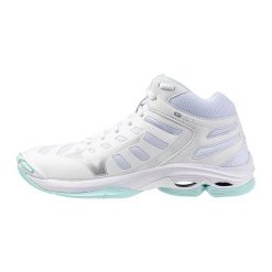 Buty Do Siatki Mizuno Wave Voltage Mid Wos Damskie. Białe obuwie sportowe damskie Mizuno, bez wzorów, z materiału, do siatkówki, mizuno wave. Za 490.55 zł.