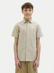 Jack & Jones Junior Koszula Breeze 12268986 Beżowy Regular Fit. Brązowe koszule dla chłopców Jack & Jones Junior, bez wzorów, z bawełny, bez kołnierzyka, bez ramiączek. Za 109.99 zł.