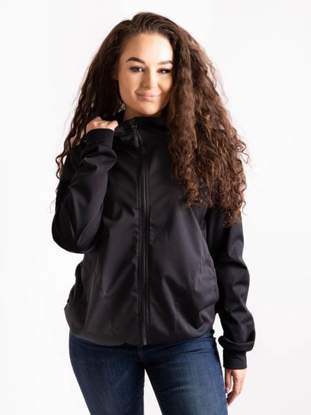 Damska kurtka softshell bez izolacji stretch Basic, czarny. Czarne kurtki damskie Unuo, na jesień, xl, bez wzorów, z materiału, bez kaptura. Za 264.00 zł.