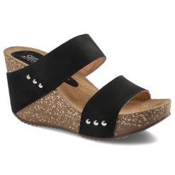 Czarne Klapki Damskie Simen Modne Buty Na Lato. Czarne klapki damskie Simen, bez wzorów, z nubiku, bez obcasa, na koturnie, bez zapięcia. Za 239.00 zł.