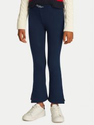 Tommy Hilfiger Legginsy Varsity KG0KG08301 Granatowy Flare Fit. Niebieskie legginsy dla dziewczynek Tommy Hilfiger, bez wzorów, z bawełny. Za 129.99 zł.