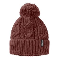 Czapka zimowa Jack Wolfskin Pompom. Czerwone czapki i kapelusze damskie Jack Wolfskin, na zimę, bez wzorów, sportowe. Za 159.99 zł.