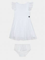 Guess Sukienka elegancka A4RK02 KC4T0 Biały Regular Fit. Białe sukienki dla dziewczynek Guess, z aplikacjami, z syntetyku, eleganckie, bez ramiączek. Za 289.99 zł.