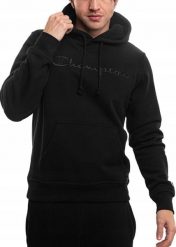 Męska bluza CHAMPION Hooded Sweatshirt czarna. Czarne bluzy męskie Champion, m, bez wzorów, z bawełny, z kapturem. Za 203.99 zł.
