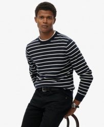 Superdry The Merchant Store – Sweter Breton z organicznej bawełny, relaxed fit. Niebieskie swetry przez głowę męskie Superdry., xl, bez wzorów, z bawełny, bez kołnierzyka. Za 301.95 zł.