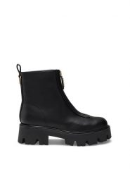 Guess Botki FLFRR2 ELE10 Czarny. Czarne botki damskie Guess, ze skóry, bez obcasa, na płaskiej podeszwie, bez zapięcia. Za 584.99 zł.