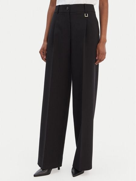 JOOP! Spodnie materiałowe Paris2 30100442 Czarny Regular Fit. Czarne spodnie materiałowe damskie JOOP!, bez wzorów, z materiału. Za 548.99 zł.