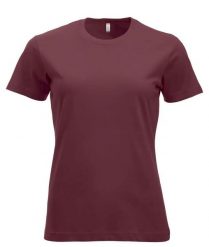Clique New Classic-T Women – klasyczny T-shirt damski z bawełny, współczesny. Czerwone t-shirty damskie CLIQUE, xs, bez wzorów, z bawełny, klasyczne, bez kołnierzyka. Za 104.39 zł.