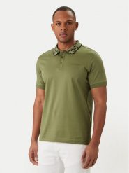 KARL LAGERFELD Polo 745010 562200 Zielony Regular Fit. Zielone koszulki polo męskie KARL LAGERFELD, l, bez wzorów, z bawełny, bez ramiączek. Za 539.99 zł.