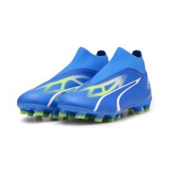Buty do piłki nożnej męskie Puma Ultra Match. Niebieskie buty sportowe męskie Puma, z materiału, bez zapięcia, do piłki nożnej. Za 400.30 zł.
