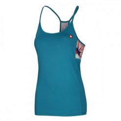 Damski tank top Ocun Artista blue. Niebieskie koszulki sportowe damskie Ocun, s, bez wzorów, z materiału, bez kołnierzyka, bez ramiączek, wspinaczkowe. Za 220.50 zł.