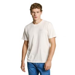 Koszulka Pepe Jeans Jacko. Białe koszulki sportowe męskie Pepe Jeans, l, bez wzorów, z jeansu, bez kołnierzyka, bez ramiączek. Za 128.00 zł.