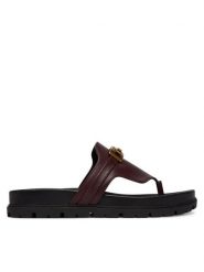 Guess Japonki FLJFRR LEA03 Bordowy. Czerwone klapki damskie Guess, z aplikacjami, ze skóry, bez obcasa. Za 549.99 zł.