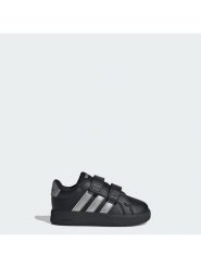 Adidas Sneakersy Grand Court 3.0 Shoes Infants KI7188 Czarny. Czarne buty sportowe dziewczęce Adidas, bez wzorów, ze skóry, bez zapięcia. Za 139.99 zł.