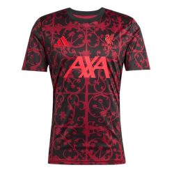 Koszulka Liverpool FC Preshi 2025/26. Czarne koszulki sportowe męskie Adidas, bez wzorów, bez kołnierzyka, bez ramiączek, do piłki nożnej. Za 298.00 zł.