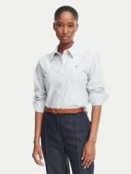 Tommy Hilfiger Koszula WW0WW46111 Szary Relaxed Fit. Szare koszule damskie Tommy Hilfiger, bez wzorów, z bawełny, bez kołnierzyka, bez ramiączek. Za 409.99 zł.